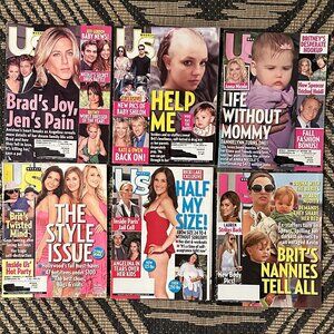 Lot of 6 US Weekly Magazines 2007 Celebrity Gossip Britney, Jen & Brad